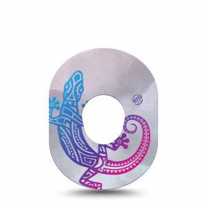 ExpressionMed Ombre Gecko Dexcom G7 and Stelo Tape, Single Tape, Nocturnal Lizard Themed, CGM Adhesive Patch Design, Dexcom Stelo Glucose Biosensor System