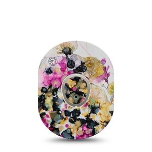 ExpressionMed Wild Blossoms Dexcom G7 and Stelo Tape Single Tape and Single Sticker Wild Florals Themed, Plaster Continuous Glucose Monitor Design