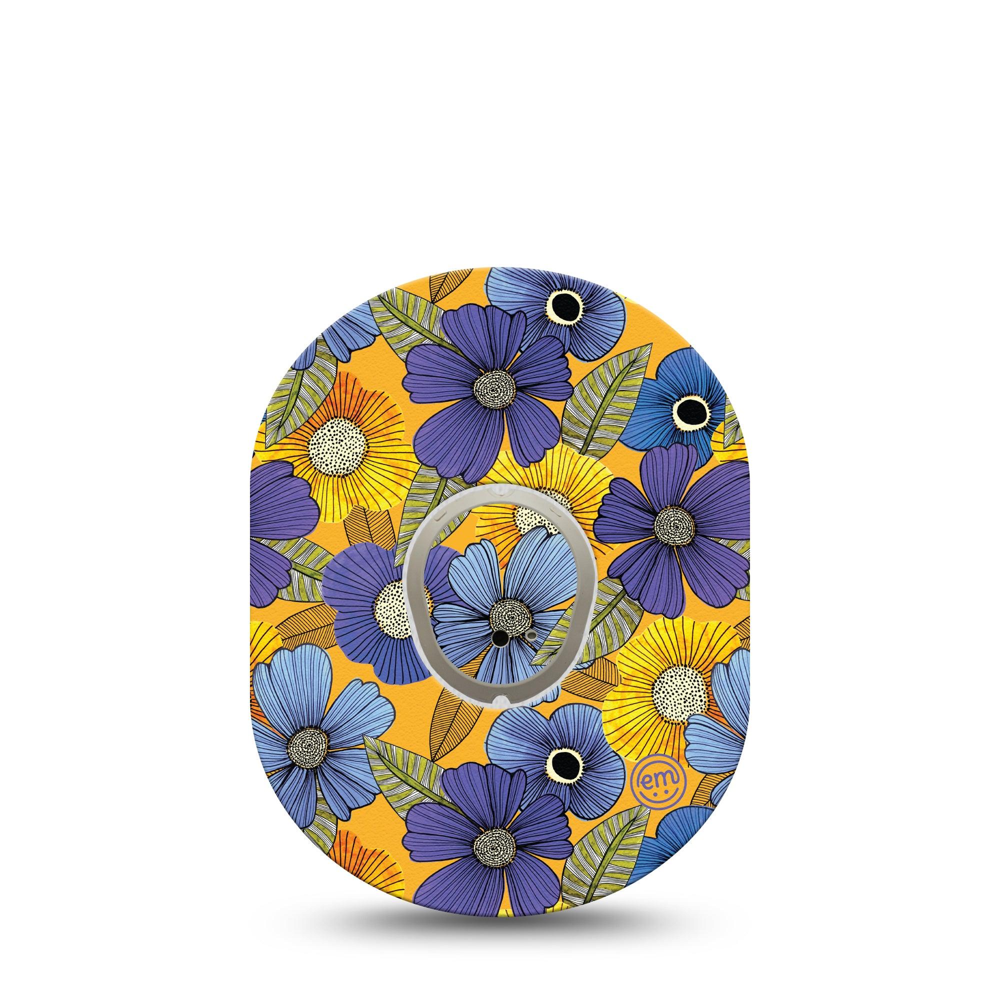 ExpressionMed Charming Blooms Dexcom G7 and Stelo Tape Single Tape and Single Sticker Pretty Florals Themed, Plaster Continuous Glucose Monitor Design
