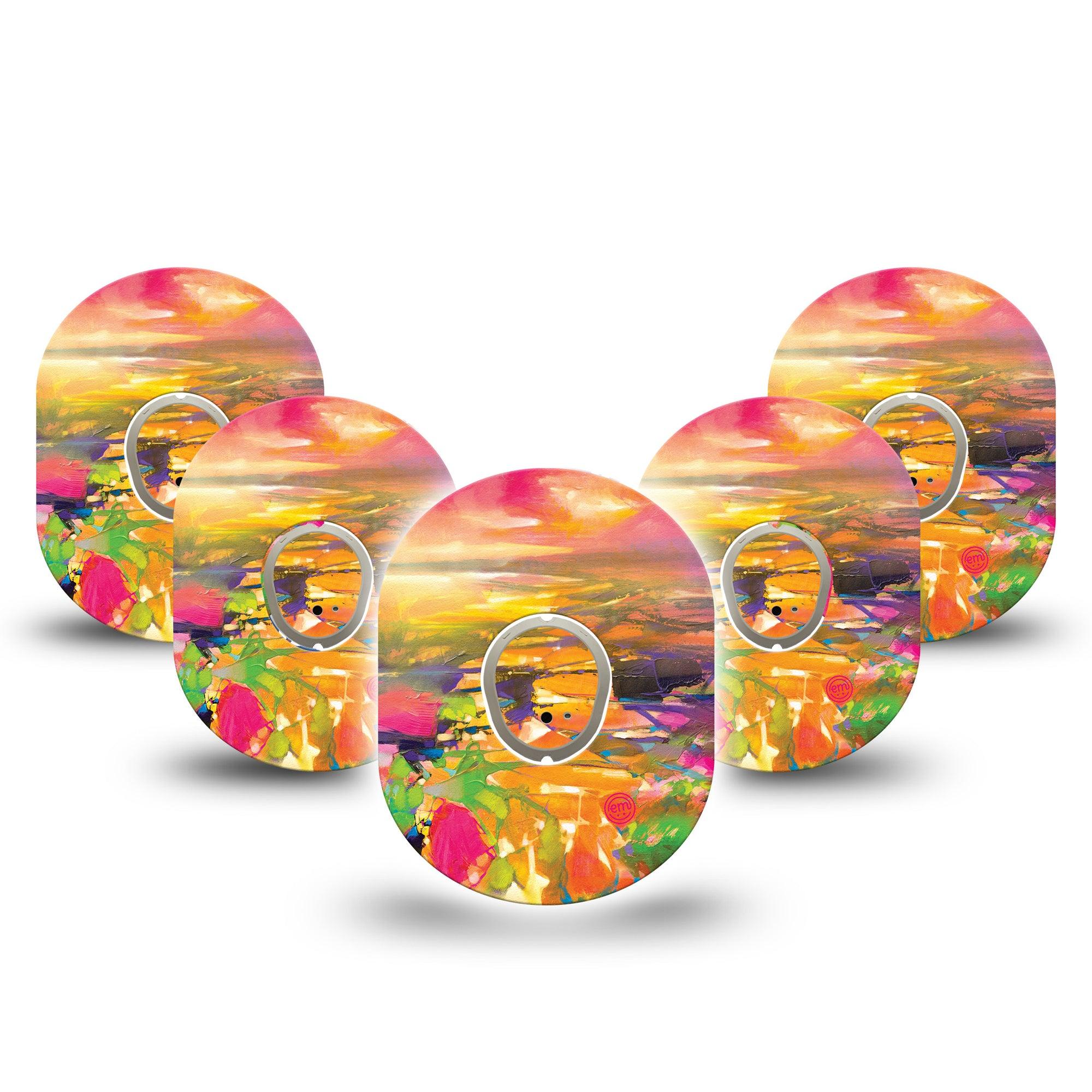 ExpressionMed Fragments From Above Dexcom G7 and Stelo Tape 5-Pack Tape and 5-Pack Sticker Classical Painting Inspired, Plaster Continuous Glucose Monitor Design