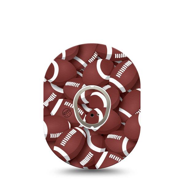 ExpressionMed Football Dexcom G7 Tape, Single, Team Sports Inspired, CGM Plaster Patch Design, Dexcom Stelo Glucose Biosensor System with center sticker