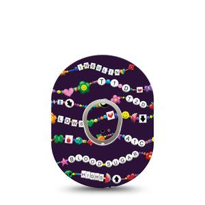 ExpressionMed Awareness Friendship Bracelet Dexcom G7 and Stelo Tape Single Tape and Single Sticker Safety Reminder Themed, Plaster Continuous Glucose Monitor Design