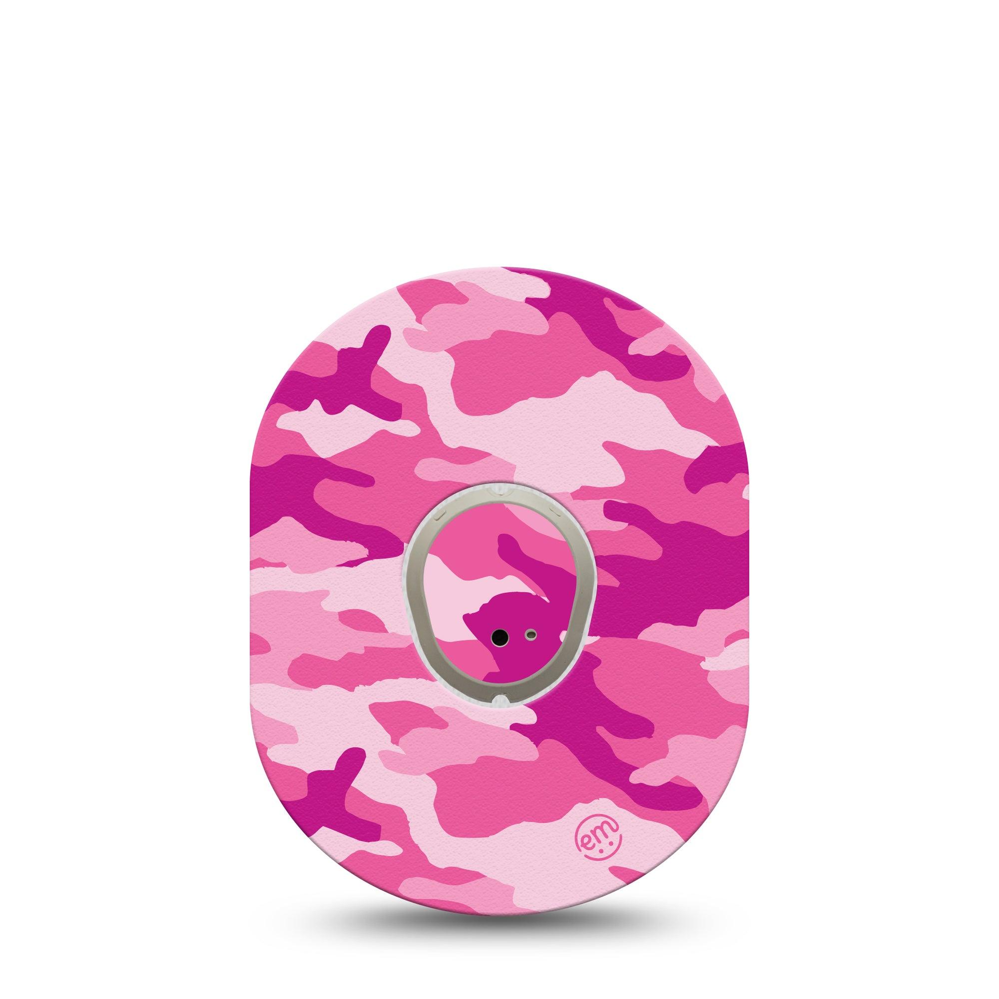 ExpressionMed Pink Camo Dexcom G7 and Stelo Tape Single Tape and Single Sticker Pink Concealment Inspired, Plaster Continuous Glucose Monitor Design