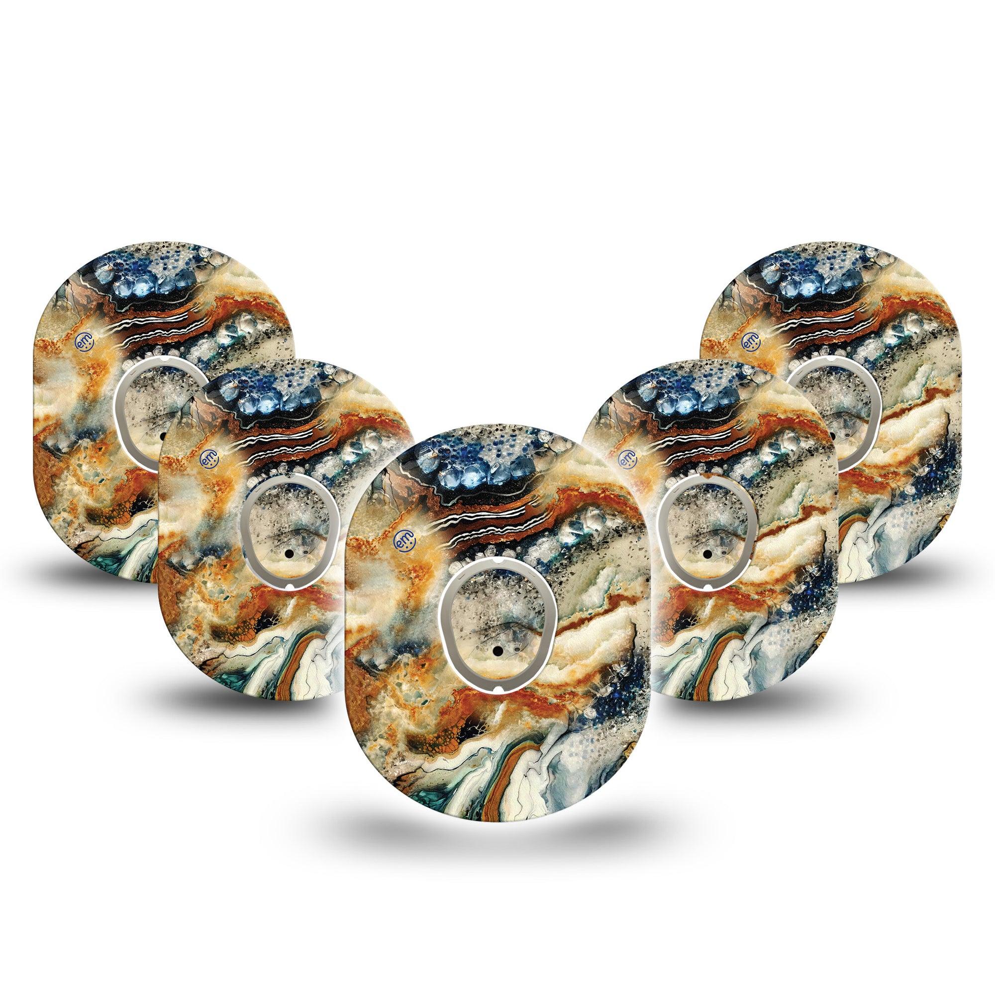 ExpressionMed Sea in a Storm Dexcom G7 and Stelo Tape 5-Pack Tape and 5-Pack Sticker Overview of Stormy Sea, Plaster Continuous Glucose Monitor Design