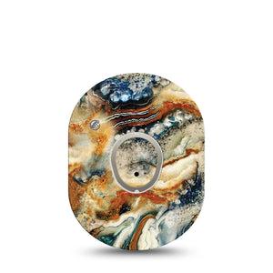 ExpressionMed Sea in a Storm Dexcom G7 and Stelo Tape Single Tape and Single Sticker Overview of Stormy Sea, Plaster Continuous Glucose Monitor Design