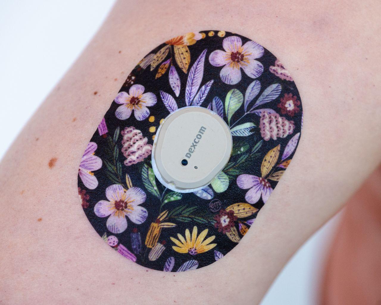 ExpressionMed Moody Moment Variety Pack Dexcom G7 Tape, Single Tape, Arm Wearing Floral Themed CGM Adhesive Patch Design