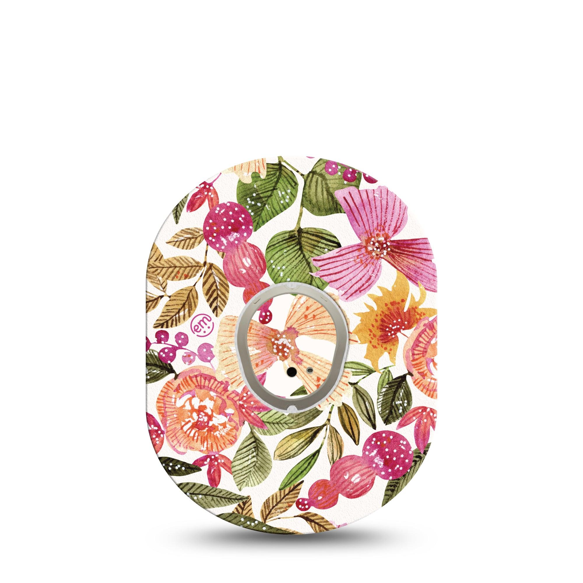 ExpressionMed Spring Bouquet Dexcom G7 and Stelo Tape Single Tape and Single Sticker Spring Florals Themed, Plaster Continuous Glucose Monitor Design