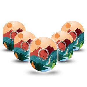 ExpressionMed National Parks Dexcom G7 and Stelo Tape 5-Pack Tape and 5-Pack Sticker Forest Park Inspired, Plaster Continuous Glucose Monitor Design