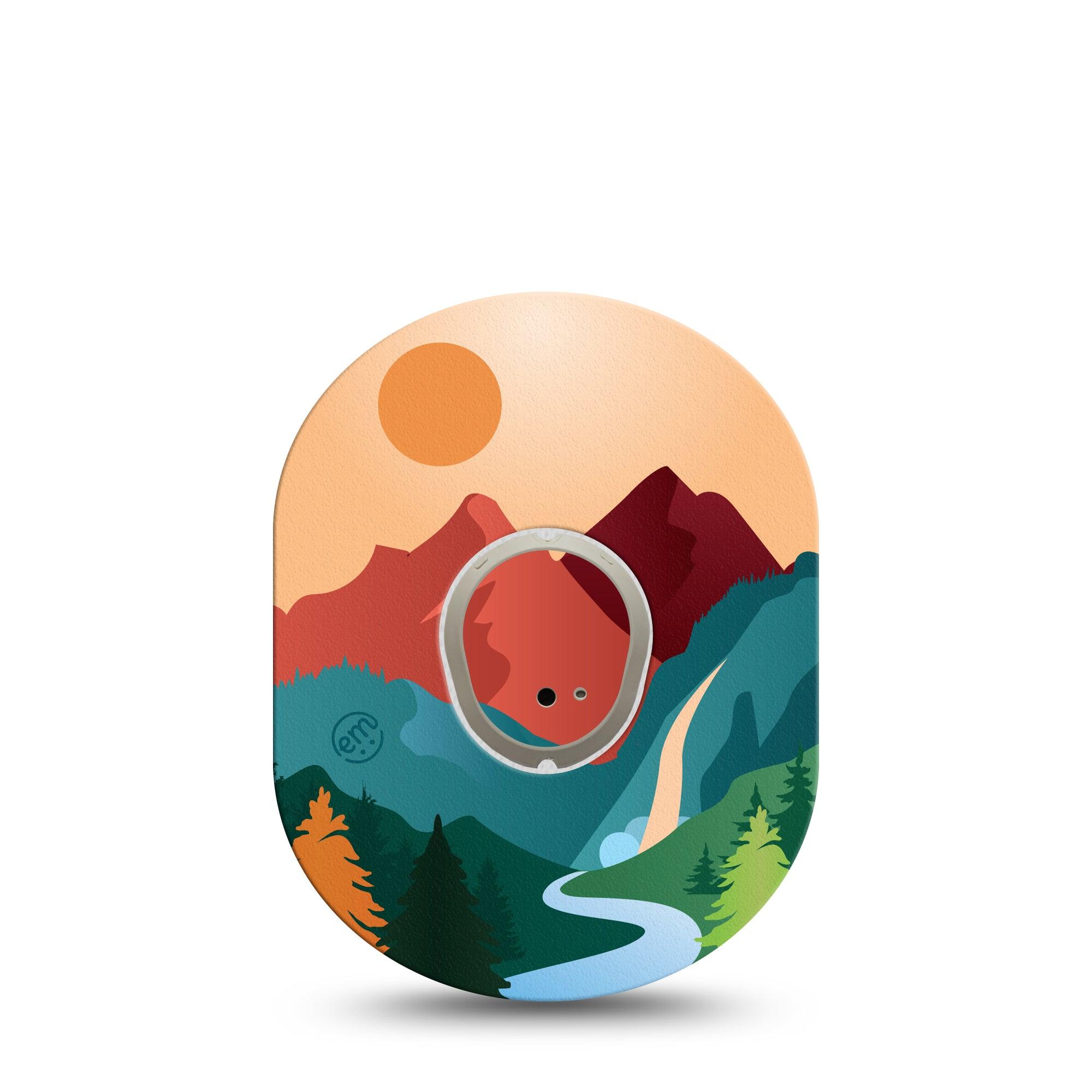 ExpressionMed National Parks Dexcom G7 and Stelo Tape Single Tape and Single Sticker Park Exploration Themed, Plaster Continuous Glucose Monitor Design