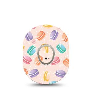 ExpressionMed Macarons Dexcom G7 and Stelo Tape Single Tape and Single Sticker Colorful Foods Inspired, Plaster Continuous Glucose Monitor Design