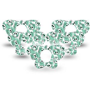 ExpressionMed Happy Cow Print Dexcom G7 Butterfly Shape Tape, Dexcom Stelo Glucose Biosensor System,  5-Pack Tape Friendly Heifer, Adhesive Tape CGM Design