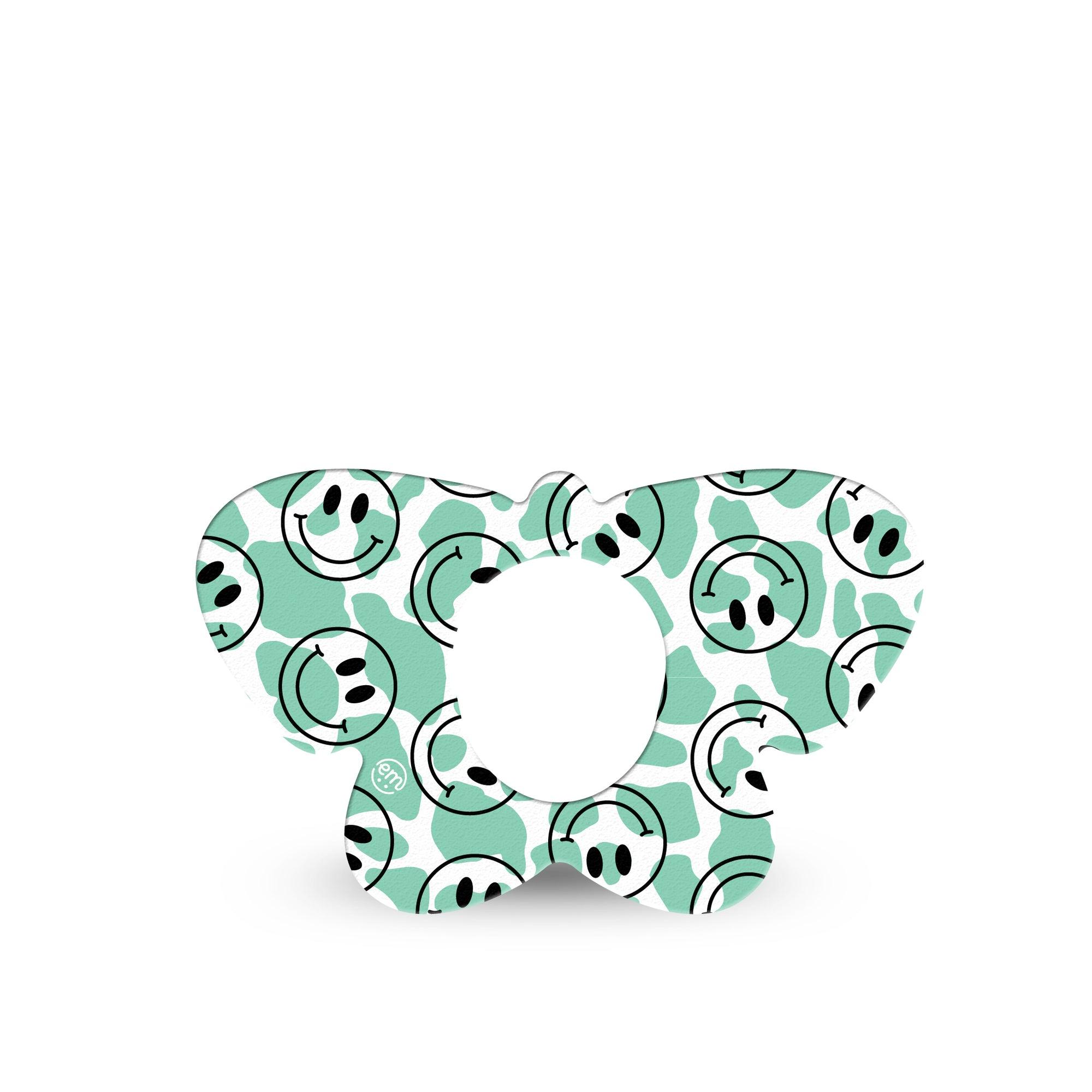 ExpressionMed Happy Cow Print Dexcom G7 Butterfly Shape Tape, Dexcom Stelo Glucose Biosensor System,  Single Tape Happy Livestock,  Adhesive Tape CGM Design
