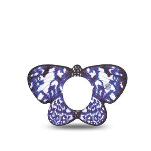 ExpressionMed Blue Tie Dye Butterfly Dexcom G7 Butterfly Tape Lepidopterous Insect, CGM, Fixing Ring Design