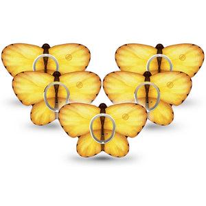 ExpressionMed Golden Petal Butterfly Dexcom G7 and Dexcom Stelo Glucose Biosensor System Butterfly, 5-Pack Tape and 5-Pack Sticker floral butterfly design Adhesive Tape for Continuous Glucose Monitor