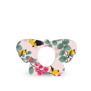 ExpressionMed Yellow Finch Dexcom G7 Butterfly Shape Tape, Dexcom Stelo Glucose Biosensor System,  Single Tape Tiny Flyer, Adhesive Tape CGM Design