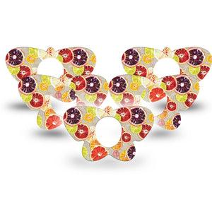 ExpressionMed Citrus Slices Dexcom G7 Tape, 5-Pack, Sliced Tangy Fruits Inspired, CGM Overlay Patch Design, Dexcom Stelo Glucose Biosensor System