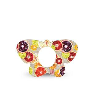 ExpressionMed Citrus Slices Butterfly Dexcom G7 Tape, Single, Colorful Tangy Fruits Themed, CGM Plaster Patch Design, Dexcom Stelo Glucose Biosensor System