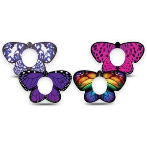 ExpressionMed Flutter Fusion Variety Pack Dexcom G7 Butterfly Shape Tape, Dexcom Stelo Glucose Biosensor System, 4-Pack Tape Variety Multi Colorful Butterflies, Adhesive Tape CGM Design