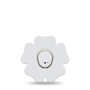 ExpressionMed White Dexcom G7 Flower Shape Tape, Dexcom Stelo Glucose Biosensor System, Single Tape and Single Sticker Timeless Look, Plaster CGM Design