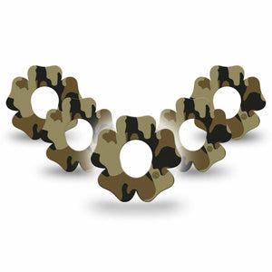 ExpressionMed Camo Dexcom G7 Flower Shape Tape, Dexcom Stelo Glucose Biosensor System, 5-Pack Tape Urban Camouflage Plaster CGM Design