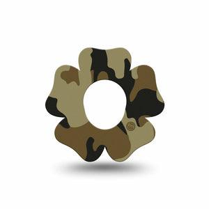 ExpressionMed Camo Freestyle Libre 2 Flower Shape Tape, Abbott Lingo, Single Tape Military Camo Plaster CGM Design