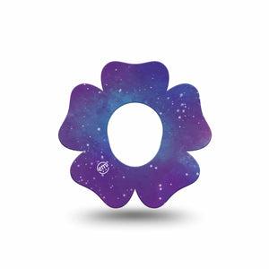 ExpressionMed Galaxy Dexcom G7 Flower Shape Tape, Dexcom Stelo Glucose Biosensor System, Single Tape Cosmic Galaxy Plaster CGM Design