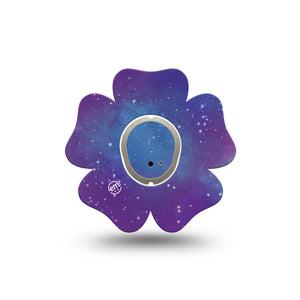 ExpressionMed Galaxy Dexcom G7 Flower Shape Tape, Dexcom Stelo Glucose Biosensor System, Single Tape and Single Sticker Galaxy Design Plaster CGM Design