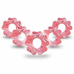 ExpressionMed Blush Rose Dexcom G7 Flower Shape Tape, Dexcom Stelo Glucose Biosensor System, 5-Pack Tape Graceful Bloom Plaster CGM Design