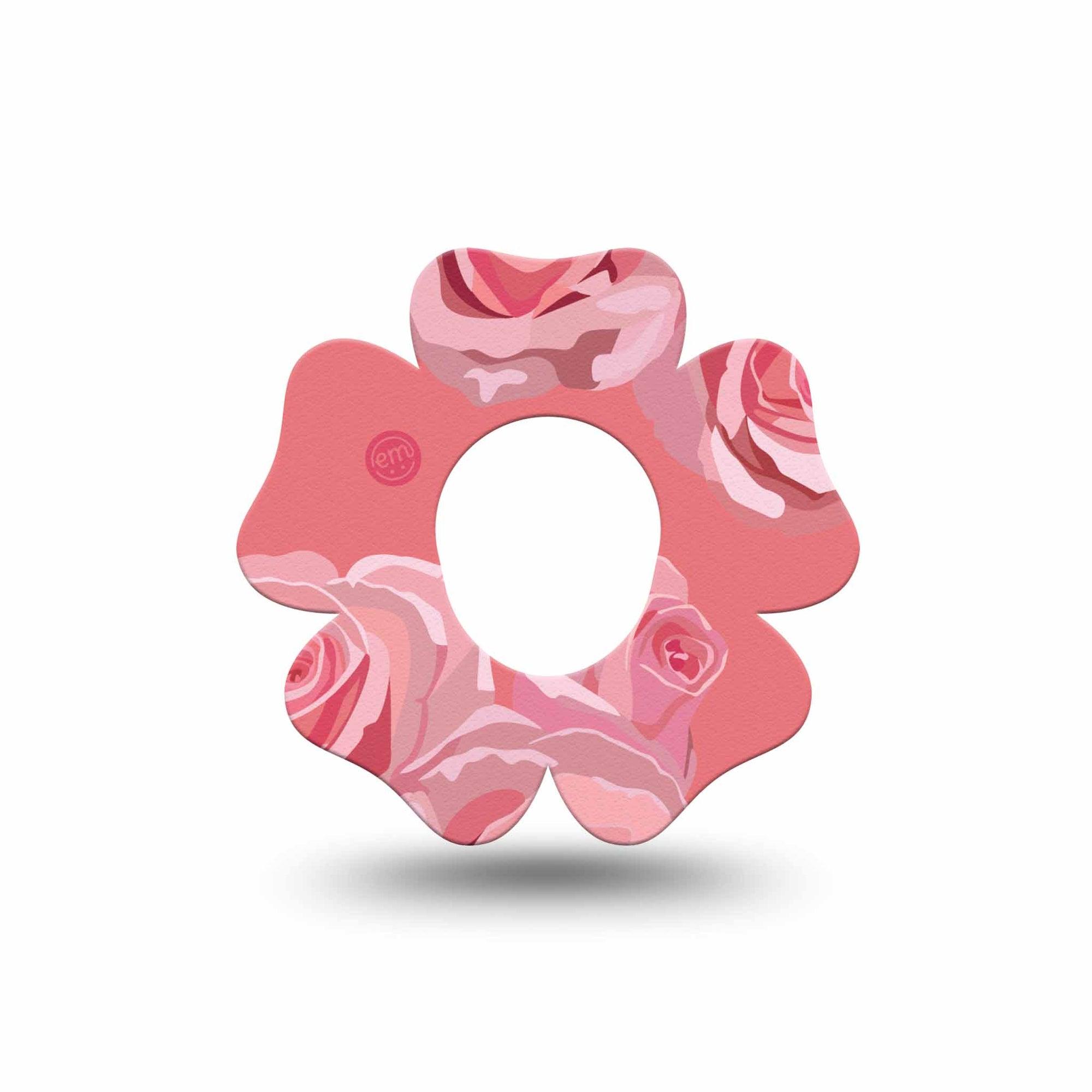 ExpressionMed Blush Rose Dexcom G7 Flower Shape Tape, Dexcom Stelo Glucose Biosensor System, Single Tape Elegant Blossom Plaster CGM Design