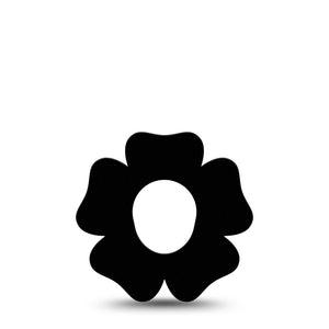 ExpressionMed Black Flower Dexcom G7 Flower Tape, Single, Neutral Colored, CGM Overlay Patch Design, Dexcom Stelo Glucose Biosensor System
