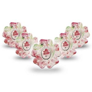 ExpressionMed Ethereal Spring Dexcom G7 Flower Shape 5-Pack Light Blossoms Patch CGM Design, Dexcom Stelo Glucose Biosensor System with center stickers