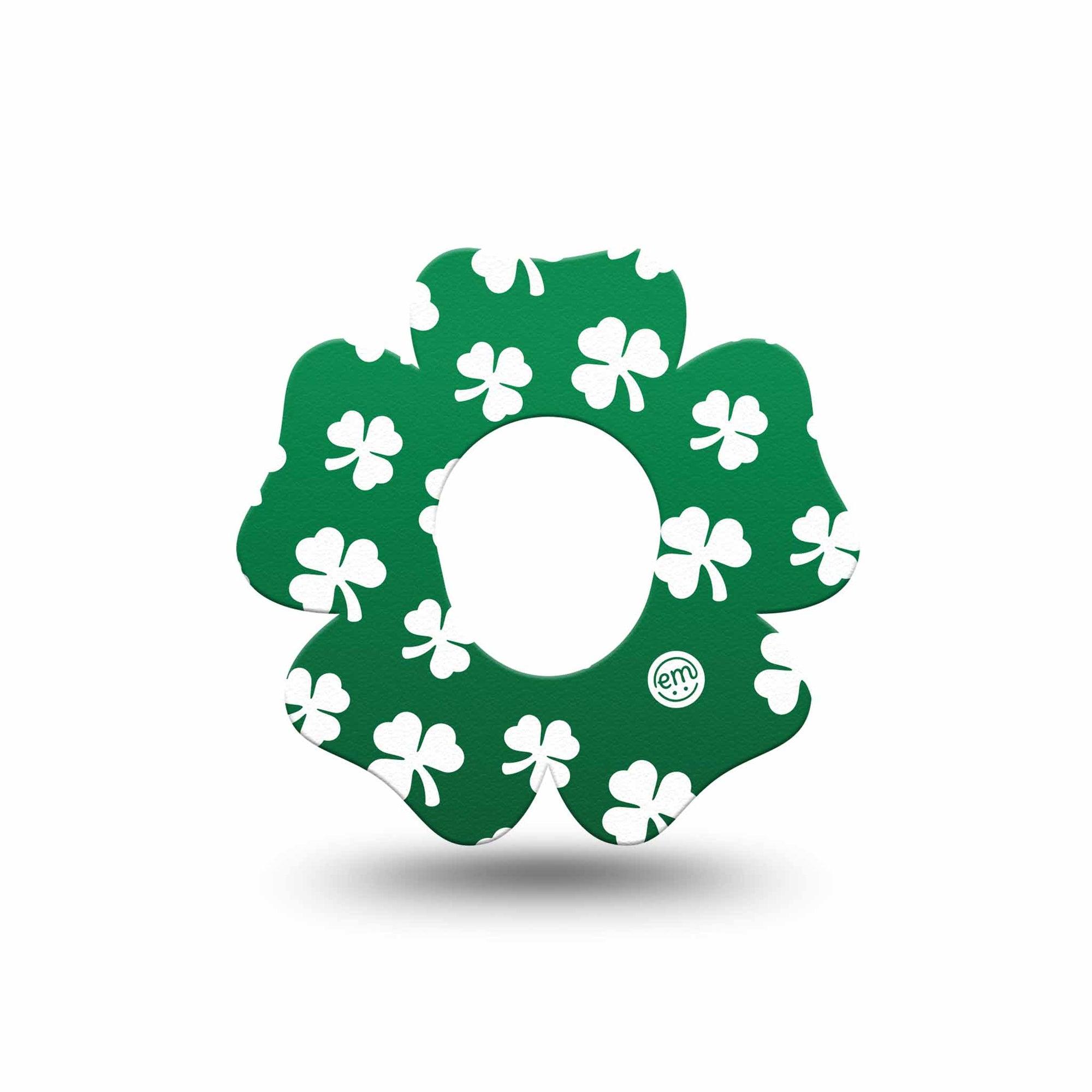 ExpressionMed Green Glam Dexcom G7 Flower Single Tape Green Sequined Pattern Adhesive Patch Continuous Glucose Monitor Design, Dexcom Stelo Glucose Biosensor System