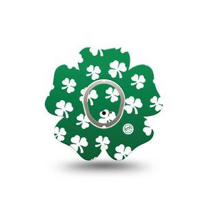 ExpressionMed Shamrock Dexcom G7 Flower Shape Tape, Dexcom Stelo Glucose Biosensor System, Single Tape and Single Sticker Green Sequined Pattern, Plaster CGM Design
