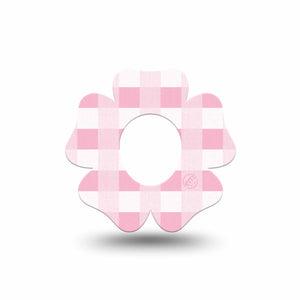 ExpressionMed Pink Gingham Dexcom G7 Flower Shape Tape, Dexcom Stelo Glucose Biosensor System, Single Tape Soft Check, Adhesive Tape CGM Design