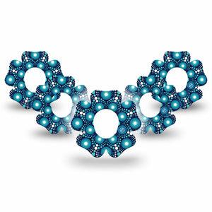 ExpressionMed Dot Art Dexcom G7 Flower Shape Tape, Dexcom Stelo Glucose Biosensor System, 5-Pack Tape Speckle Artwork Adhesive Tape CGM Design