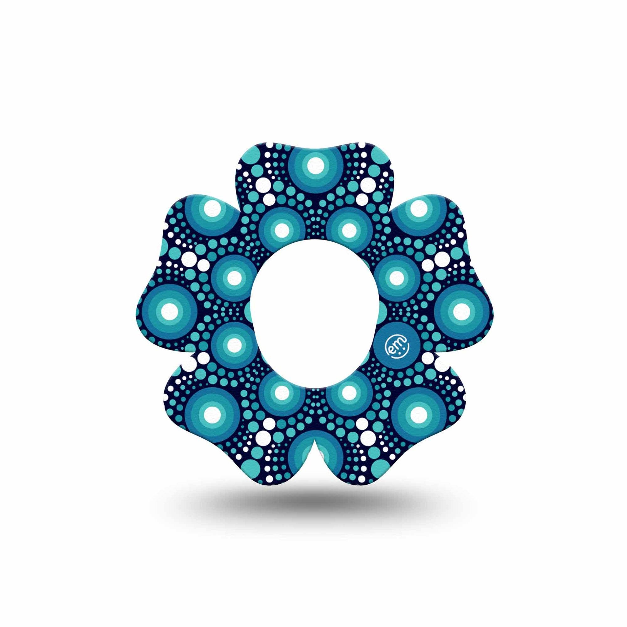 ExpressionMed Dot Art Dexcom G7 Flower Shape Tape, Dexcom Stelo Glucose Biosensor System, Single Tape Round Painting Adhesive Tape CGM Design