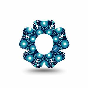 ExpressionMed Dot Art Dexcom G7 Flower Shape Tape, Dexcom Stelo Glucose Biosensor System, Single Tape Round Painting Adhesive Tape CGM Design