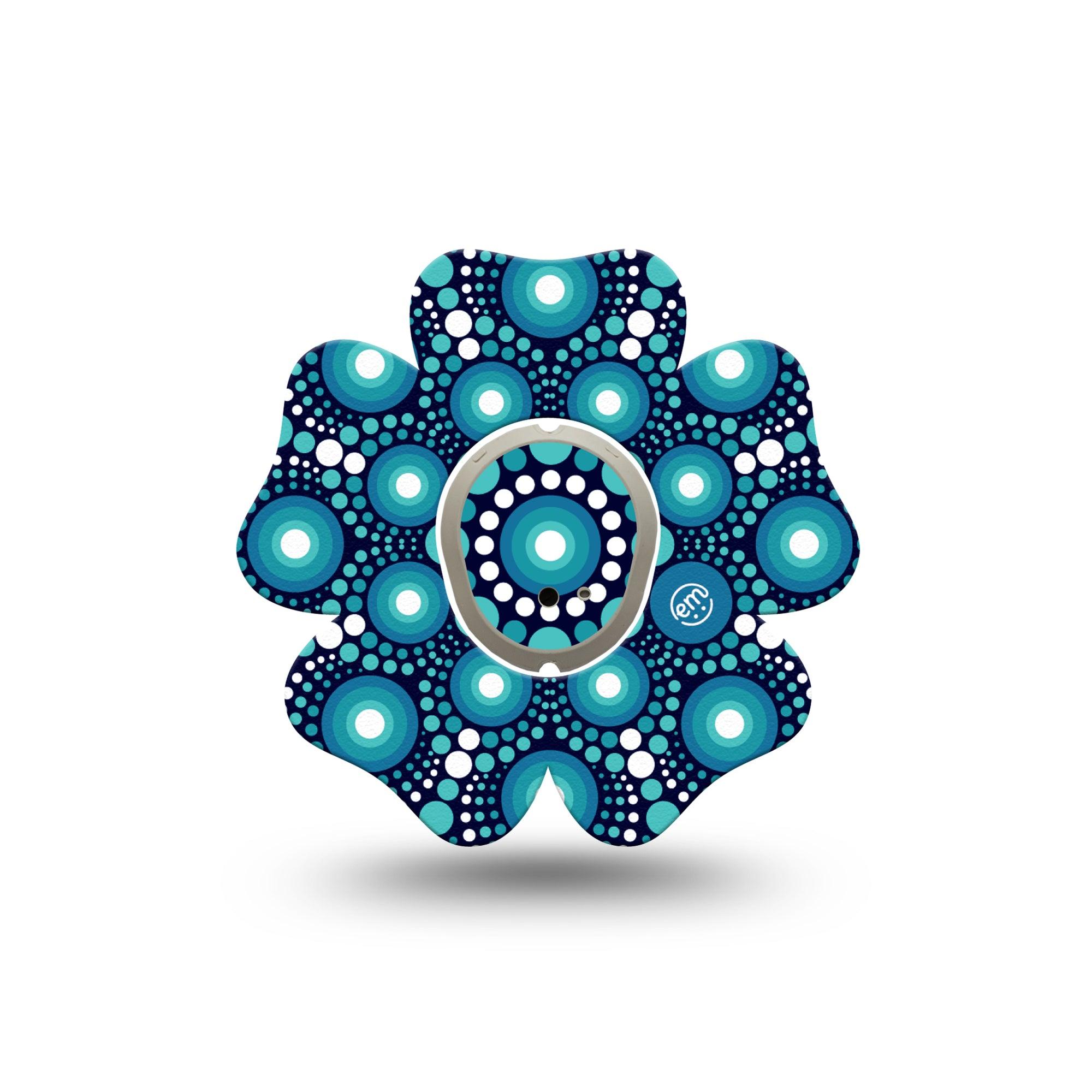 ExpressionMed Dot Art Dexcom G7 Flower Shape Tape, Dexcom Stelo Glucose Biosensor System, Single Tape and Single Sticker Tape Illusion Art  CGM Design