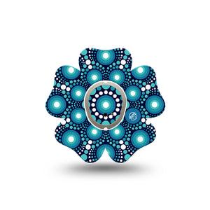 ExpressionMed Dot Art Dexcom G7 Flower Shape Tape, Dexcom Stelo Glucose Biosensor System, Single Tape and Single Sticker Tape Illusion Art  CGM Design