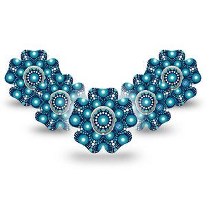 ExpressionMed Dot Art Dexcom G7 Flower Shape Tape, Dexcom Stelo Glucose Biosensor System, 5-Pack Tape and 5-Pack Sticker Light Colored Artwork  CGM Design