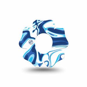 ExpressionMed Blue Marble Dexcom G7 Flower Shape Tape, Dexcom Stelo Glucose Biosensor System, Single Tape Abstract Marble, Plaster CGM Design