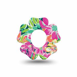 ExpressionMed Tropic Burst Dexcom G7 Flower Shape Tape, Dexcom Stelo Glucose Biosensor System, Single Tape Exotic Vibes, Plaster CGM Design