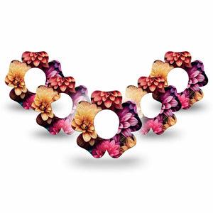 ExpressionMed Dahlia Bouquet Dexcom G7 Flower Shape 5-Pack Dahlia Garden Inspiration Patch CGM Design, Dexcom Stelo Glucose Biosensor System