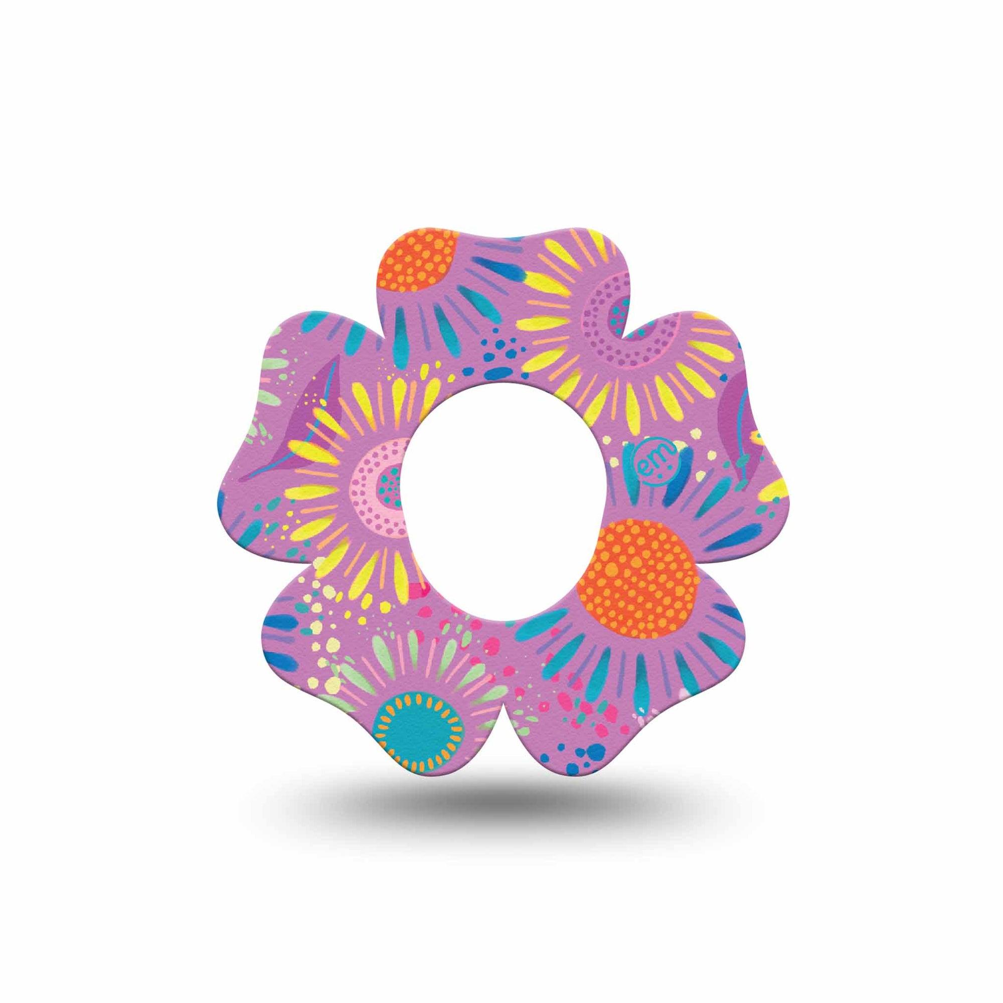 ExpressionMed Giant Daisies Dexcom G7 Flower Shape Single Colorful Abstract by Etta Vee Patch CGM Design, Dexcom Stelo Glucose Biosensor System