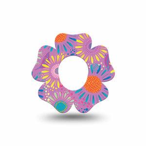 ExpressionMed Giant Daisies Dexcom G7 Flower Shape Single Colorful Abstract by Etta Vee Patch CGM Design, Dexcom Stelo Glucose Biosensor System