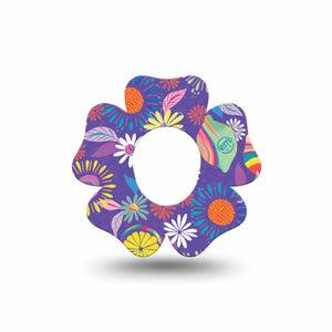 ExpressionMed Purple Flowers Dexcom G7 Flower Shape Single Colorful Abstract by Etta Vee Patch CGM Design, Dexcom Stelo Glucose Biosensor System
