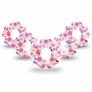 ExpressionMed Romantic Blooms Dexcom G7 Flower Shape 5-Pack Botanical Pattern Patch CGM Design, Dexcom Stelo Glucose Biosensor System