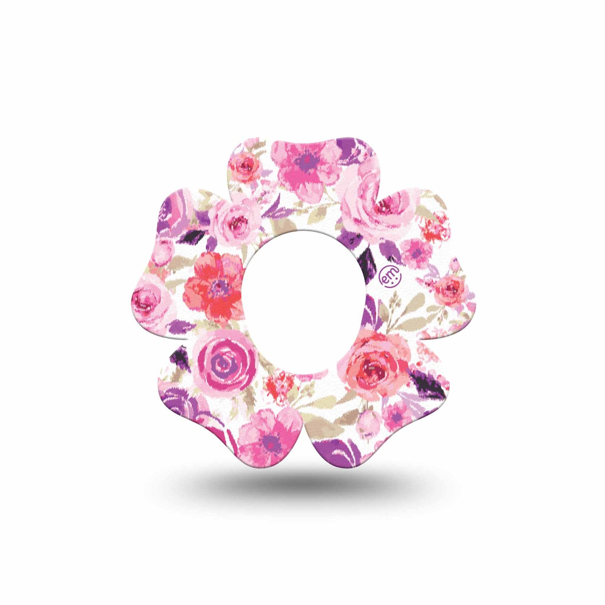 xpressionMed Romantic Blooms Dexcom G7 Flower Shape Single Blossom Motif Patch CGM Design, Dexcom Stelo Glucose Biosensor System