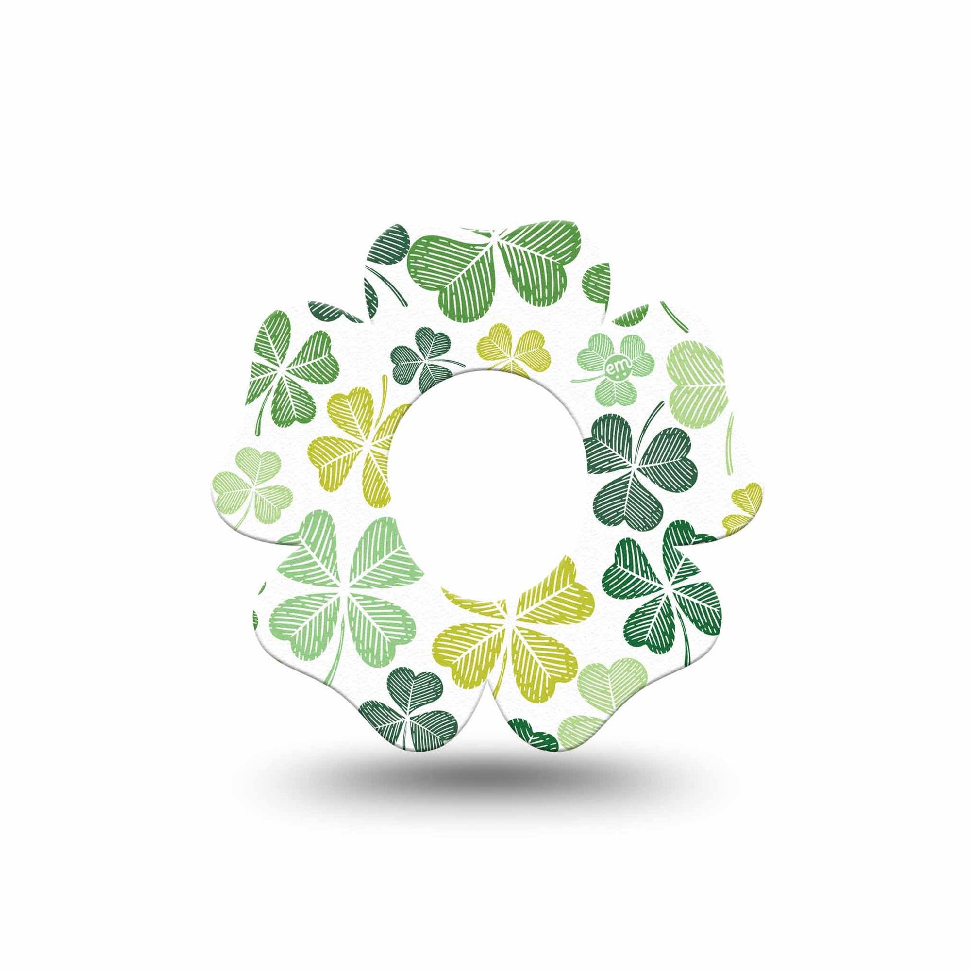 ExpressionMed Clover Pile Dexcom G7 Flower Shape Tape, Dexcom Stelo Glucose Biosensor System, Single Tape St. Patrick's Day Theme, Adhesive Tape CGM Design