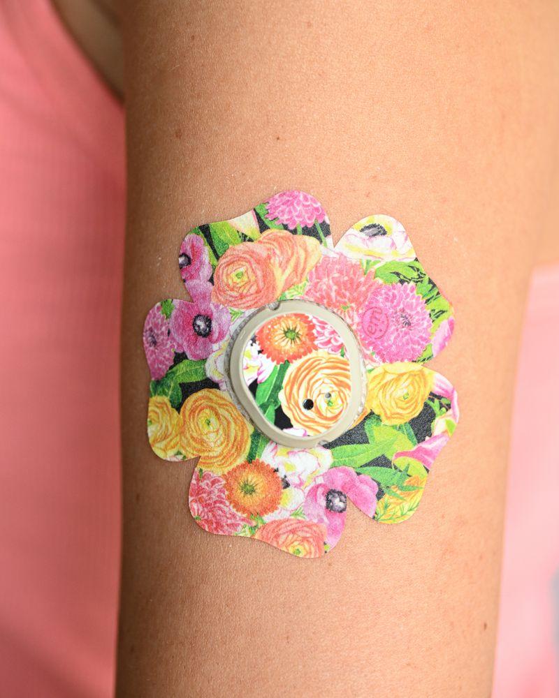 ExpressionMed Hand Painted Flowers Dexcom G7 Flower Tape